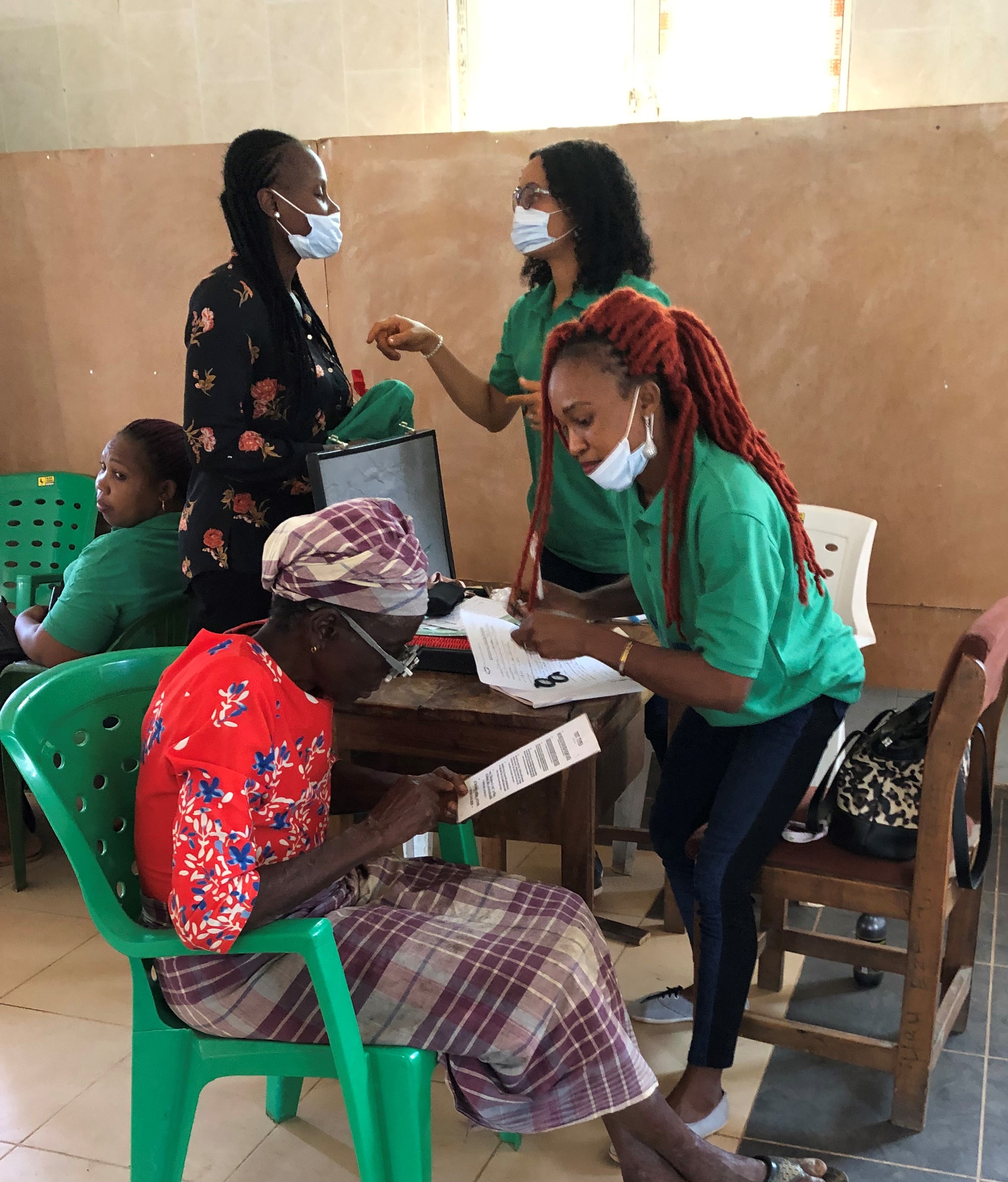 Golden Hope Foundation volunteers in green shirts conducting eye care medical mission — 2022