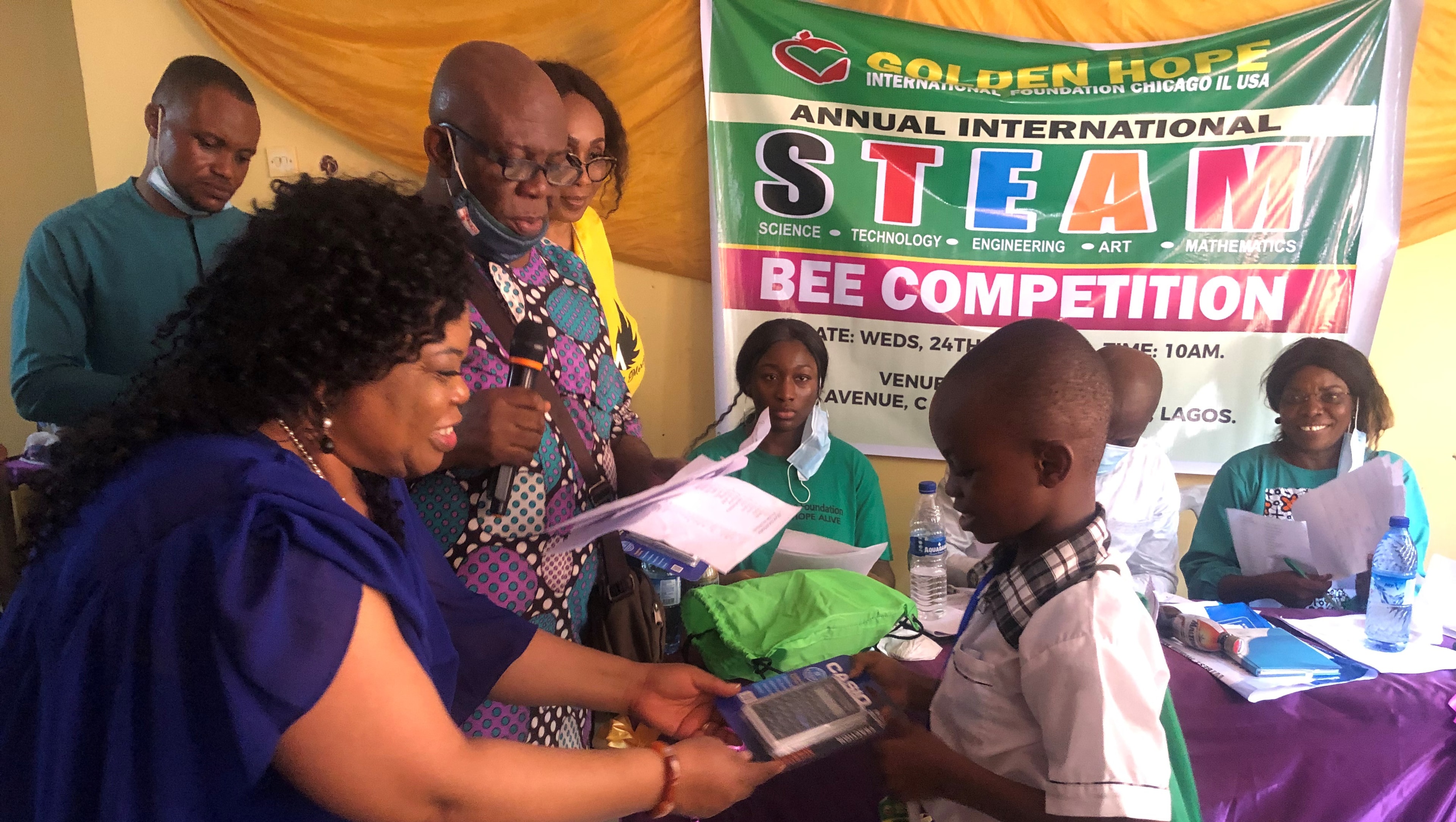 Golden Hope Foundation Annual International STEAM Bee Competition — judges and participants